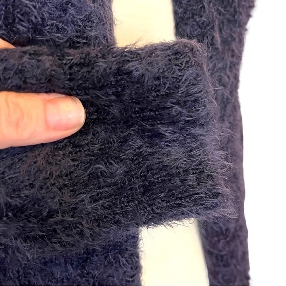 Zara Knitwear Fancy Collection Open Front Extra Soft Eyelash Black Cardigan - Picture 9 of 14